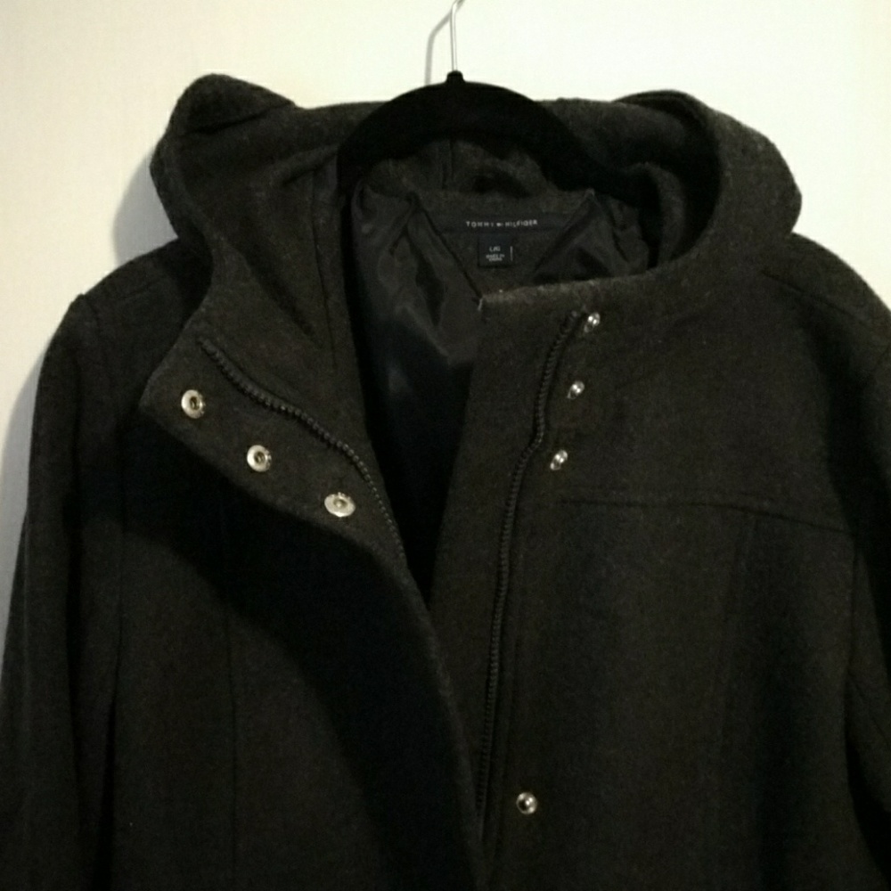 Tommy Hilfiger hooded wool winter fall coat